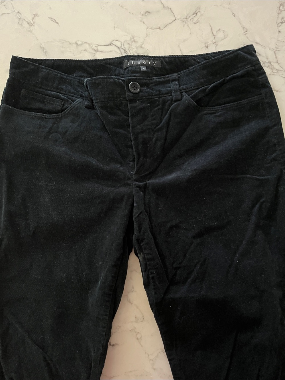Theory Black Women's Boot Cut Corduroy Pants